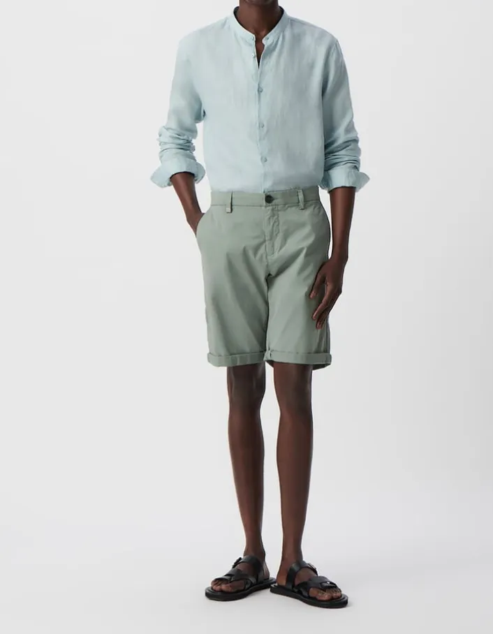 Bermuda CHINO TAPERED bleu gris Homme