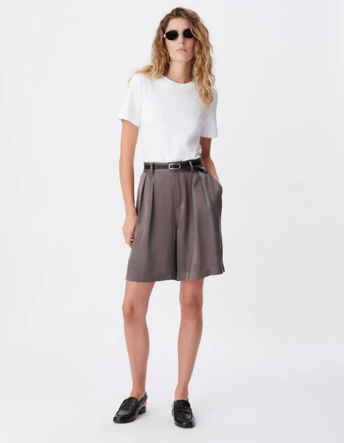 Bermuda de tailleur gris mix Lyocell® Femme