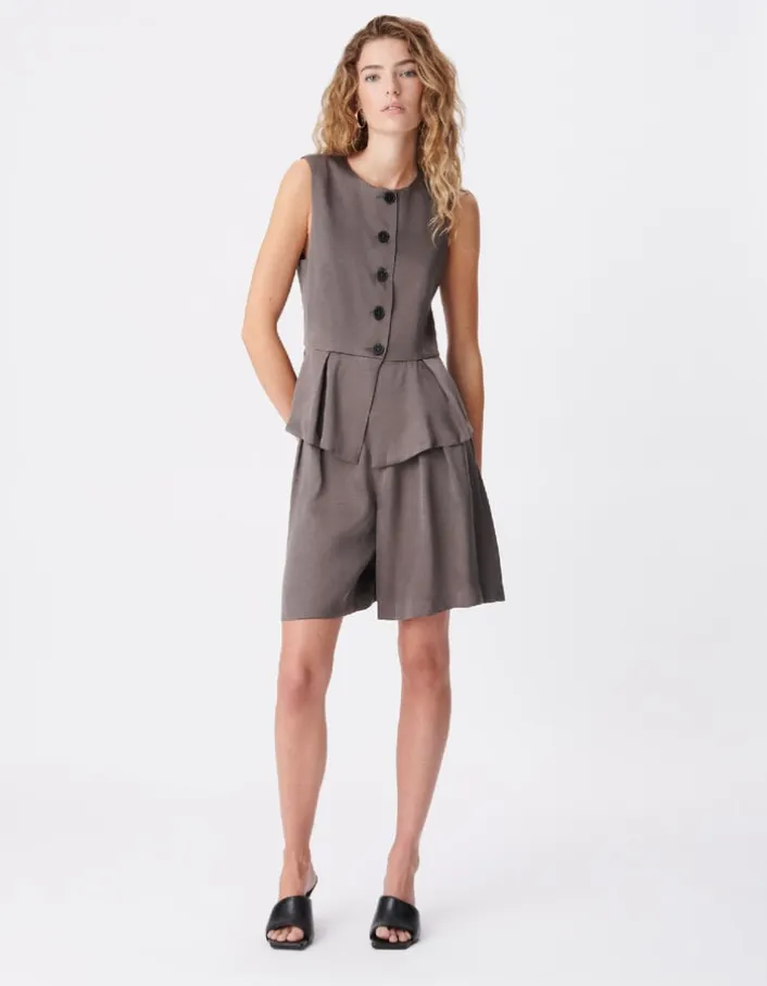 Bermuda de tailleur gris mix Lyocell® Femme