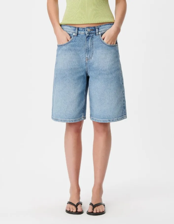 Bermuda en jean bleu Femme