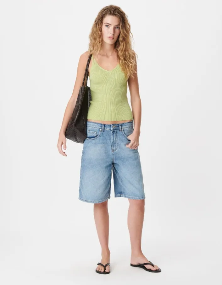 Bermuda en jean bleu Femme