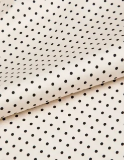 Blouse écrue satinée motif pois col lavallière Femme