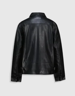 Blouson cuir noir Homme
