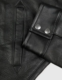 Blouson cuir noir Homme