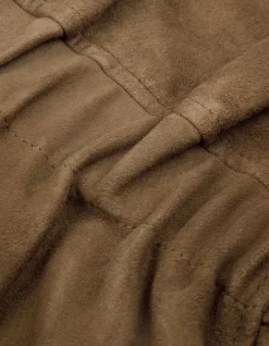 Blouson cuir velours beige à ceinturer Femme