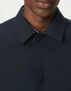 Blouson de costume marine pressions cachées Homme