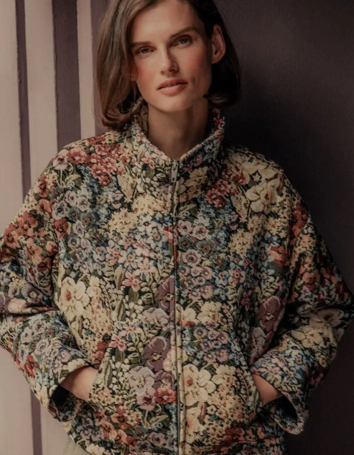 Blouson en Jacquard fleuri Femme