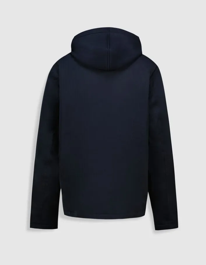 Blouson marine parementure et capuche amovibles Homme