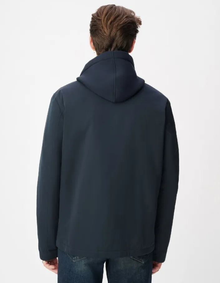 Blouson marine parementure et capuche amovibles Homme