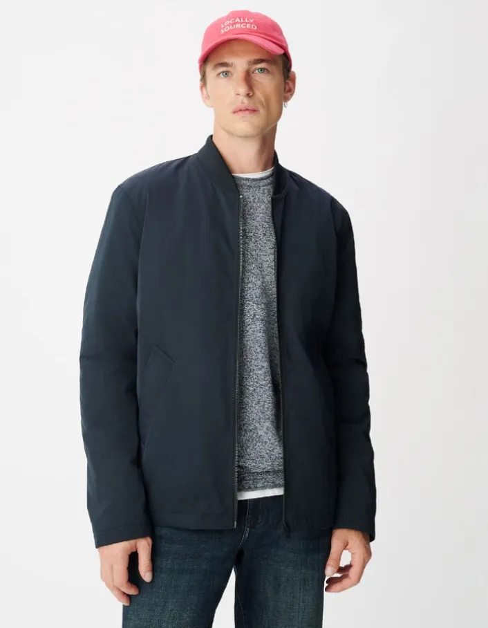 Blouson marine parementure et capuche amovibles Homme