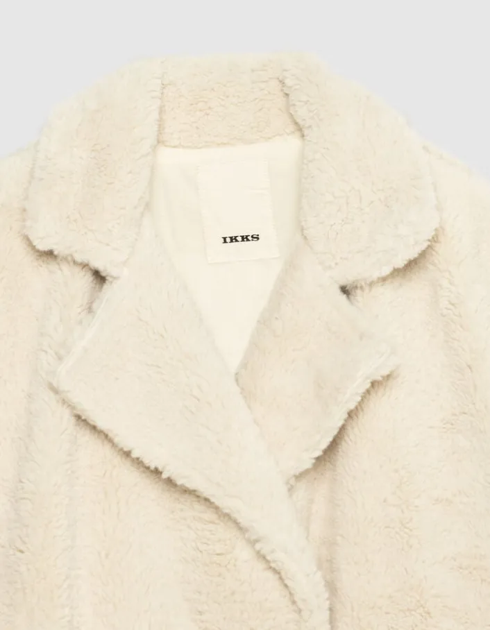 Cape écrue col tailleur Femme