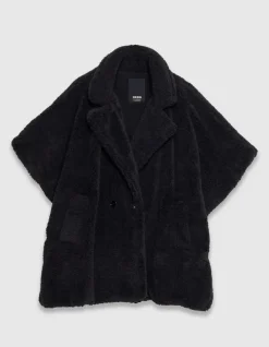 Cape noire col tailleur Femme