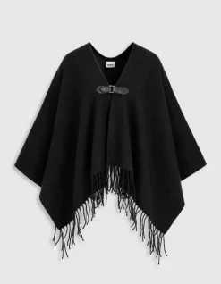 Cape noire tricot Femme