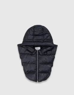 Capuche doudoune noire nylon matelassé Femme