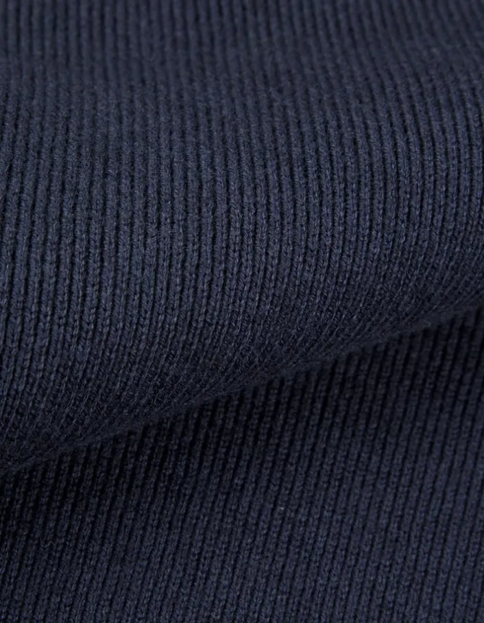 Cardigan col camionneur marine tricot zippé Homme
