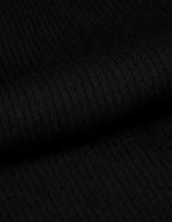 Cardigan col V noir tricot côtelé boutonné Femme