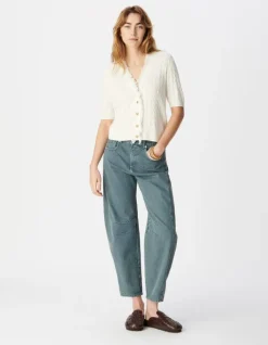Cardigan manches courtes blanc tricot torsadé Femme