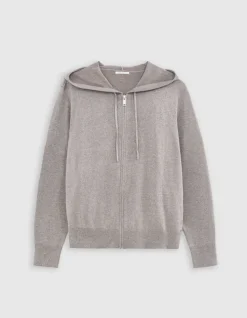 Cardigan sésame tricot pailleté motif chevrons ajouré dos Femme