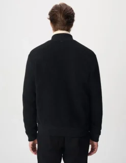 Cardigan teddy noir zippé laine bouillie Homme