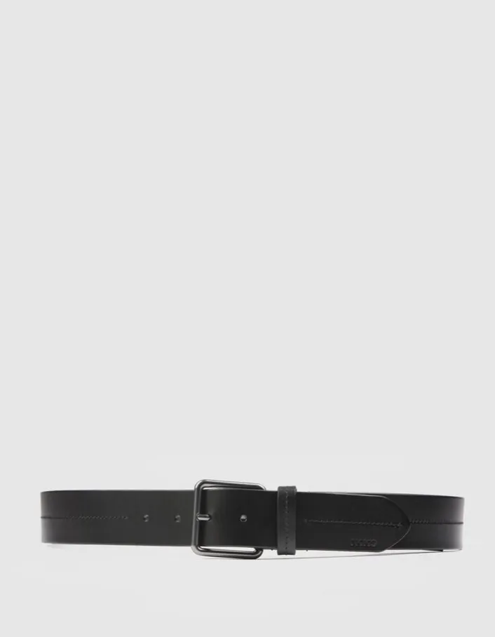 Ceinture noire cuir Homme