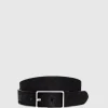 Ceinture noire en cuir nubuck Homme