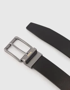 Ceinture réversible kaki cuir Homme