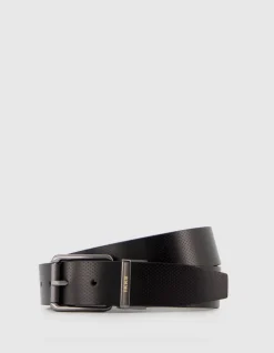 Ceinture réversible kaki cuir Homme