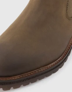 Chelsea boots beiges cuir semelles crantées Homme