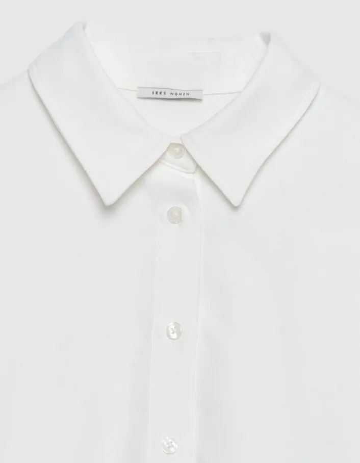 Chemise blanche manches longues ajourées Femme