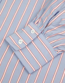 Chemise bleue motif rayures Femme