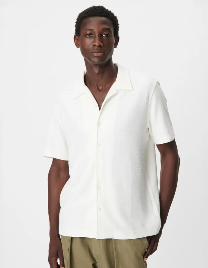 Chemise easy blanche maille manches courtes Homme