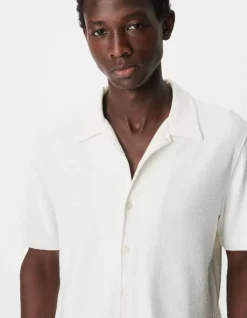 Chemise easy blanche maille manches courtes Homme