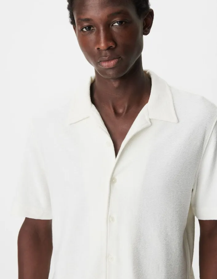 Chemise easy blanche maille manches courtes Homme