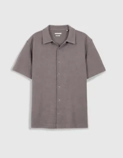 Chemise easy grise maille manches courtes Homme