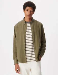 Chemise easy kaki velours milleraies Homme