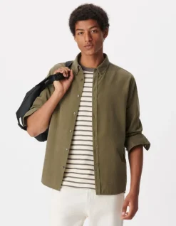 Chemise easy kaki velours milleraies Homme