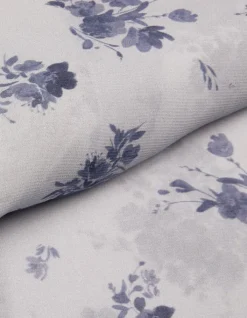Chemise fluide imprimé micro fleurs bleues Femme