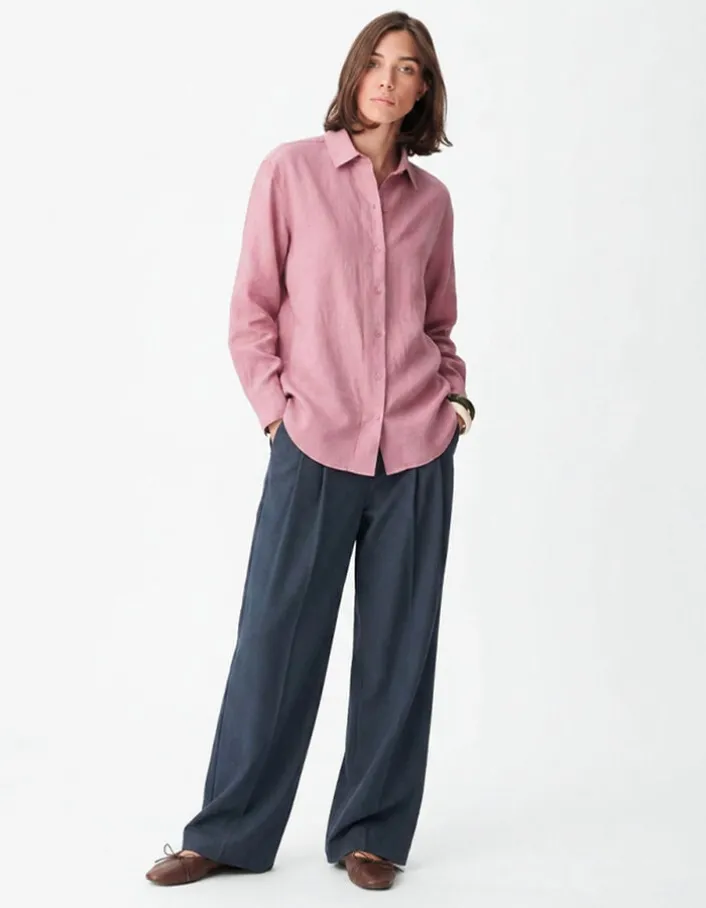 Chemise manches longues rose Lyocell® Femme