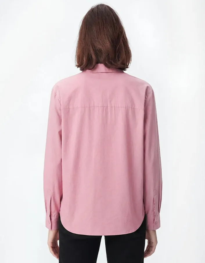 Chemise manches longues rose Lyocell® Femme