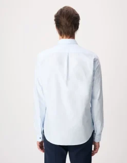 Chemise regular bleu ciel poche plaquée Homme