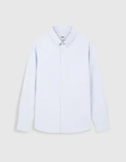 Chemise regular bleu ciel poche plaquée Homme
