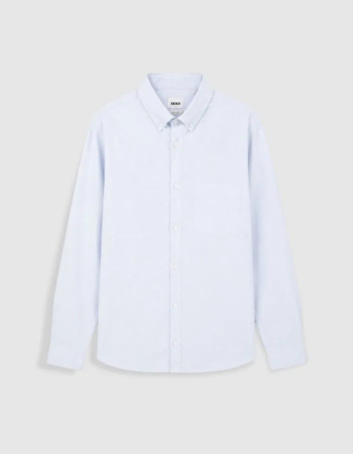 Chemise regular bleu ciel poche plaquée Homme