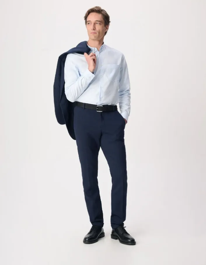 Chemise regular bleu ciel poche plaquée Homme