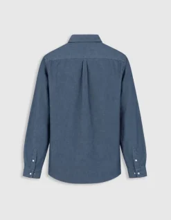 Chemise regular bleue en jean Homme