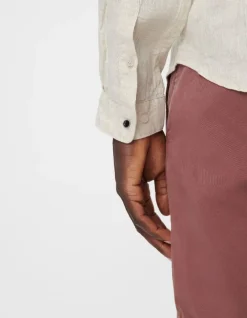 Chemise SLIM beige en lin Homme