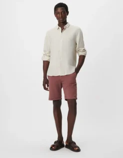 Chemise SLIM beige en lin Homme