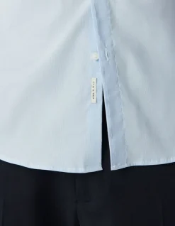 Chemise SLIM bleu ciel à fines rayures Homme