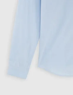Chemise SLIM bleu ciel à fines rayures Homme