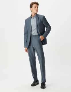 Chemise slim bleue imprimé minimaliste Homme