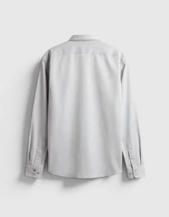 Chemise slim grise motif fines rayures Homme
